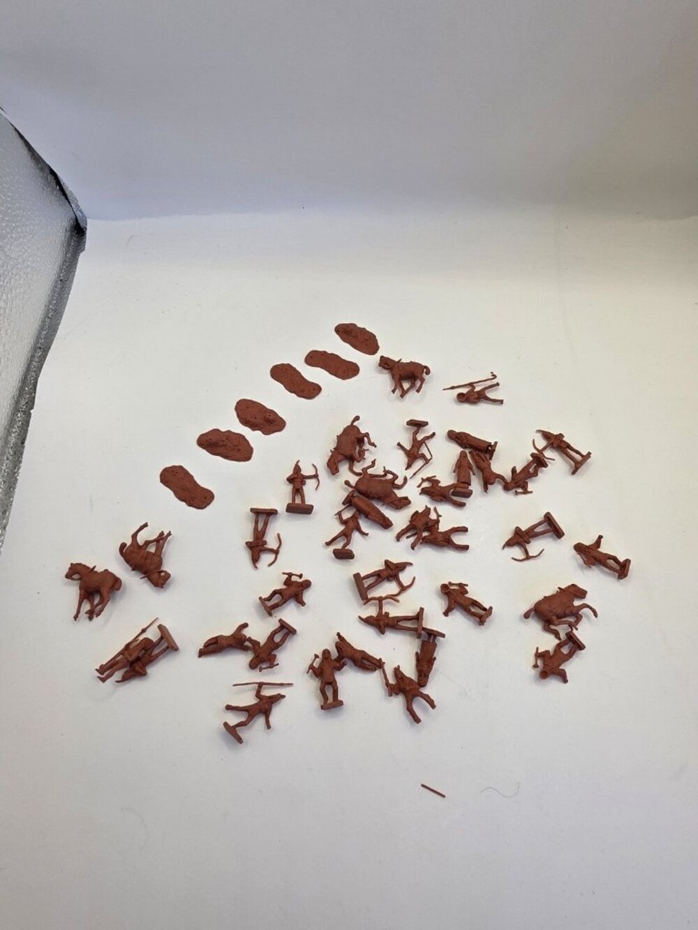 Vintage Plastic Indigenous Warriors & Horses Toys